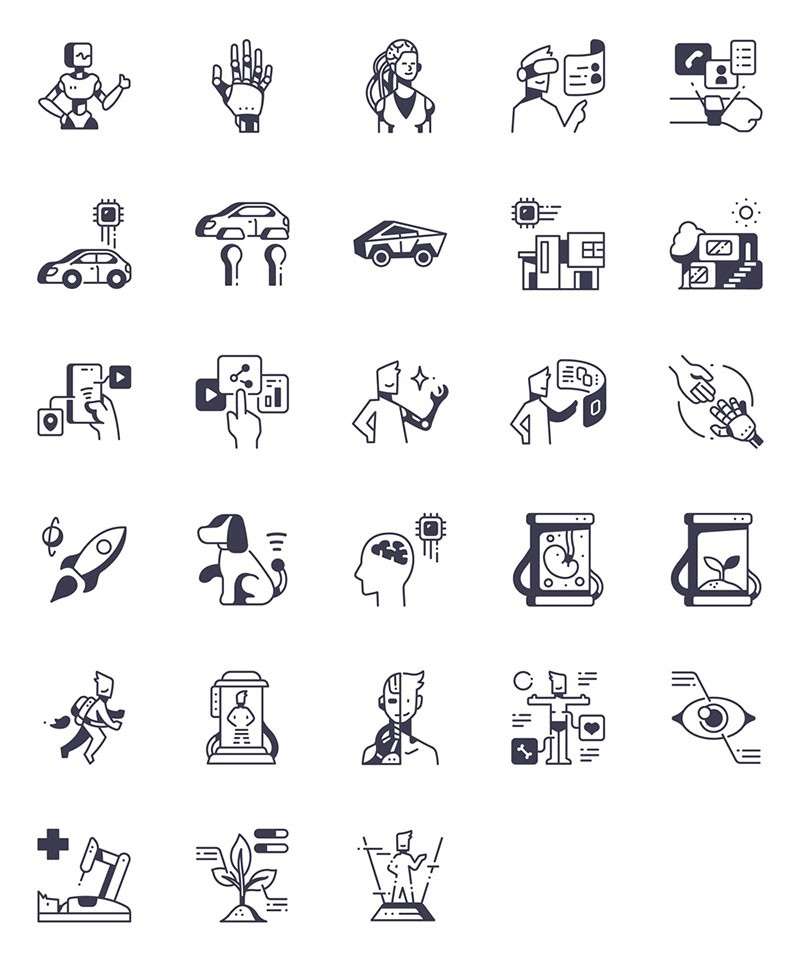 84枚人工智能科技AI矢量图标 图标素材 第3张-素材湾丨精选海外优质设计素材资源 84枚人工智能科技AI矢量图标 图标素材 sucaiwan.com