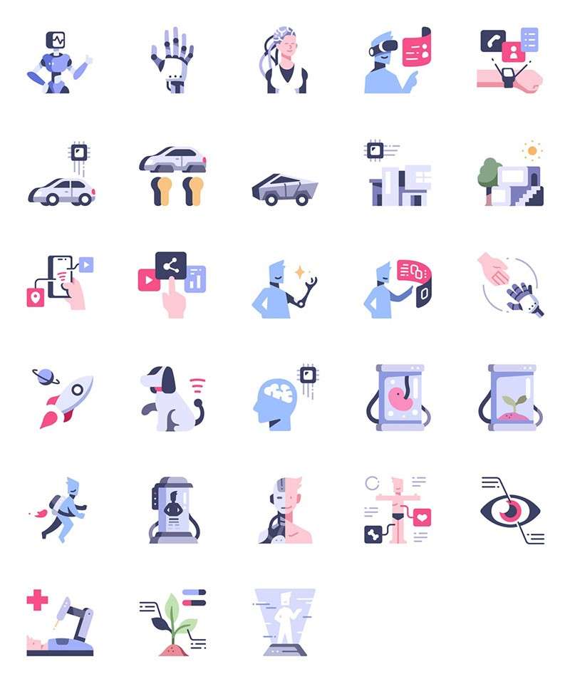 84枚人工智能科技AI矢量图标 图标素材 第1张-素材湾丨精选海外优质设计素材资源 84枚人工智能科技AI矢量图标 图标素材 sucaiwan.com