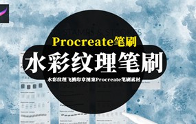 Procreate笔刷-水彩纹理飞溅印章图案Procreate笔刷素材资源
