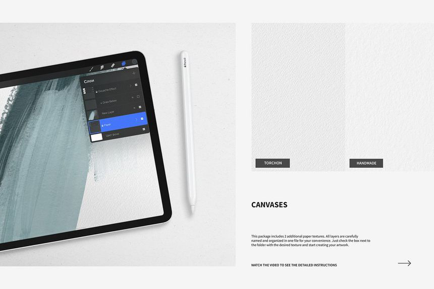 Procreate笔刷-水粉水彩画笔Procreate笔刷和纸张纹理素材 笔刷资源 第5张-素材湾丨精选海外优质设计素材资源 Procreate笔刷-水粉水彩画笔Procreate笔刷和纸张纹理素材 笔刷资源 sucaiwan.com