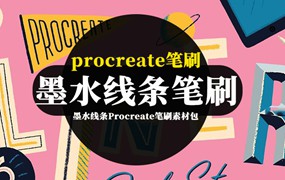 Procreate笔刷-墨水线条Procreate笔刷素材包