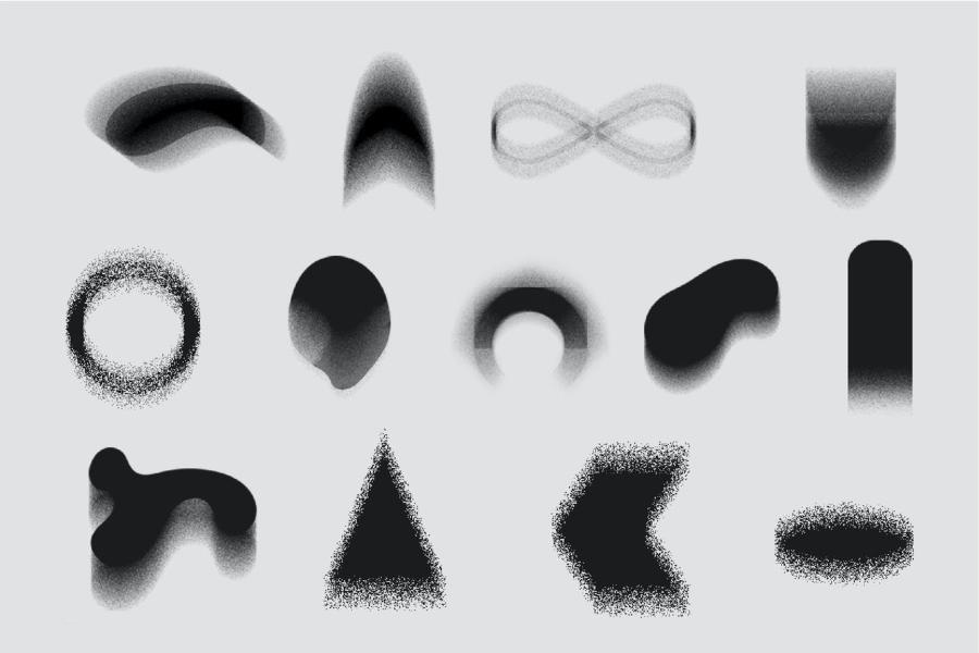 Procreate笔刷-模糊颗粒状线条圆形笔刷素材资源 笔刷资源 sucaiwan.com