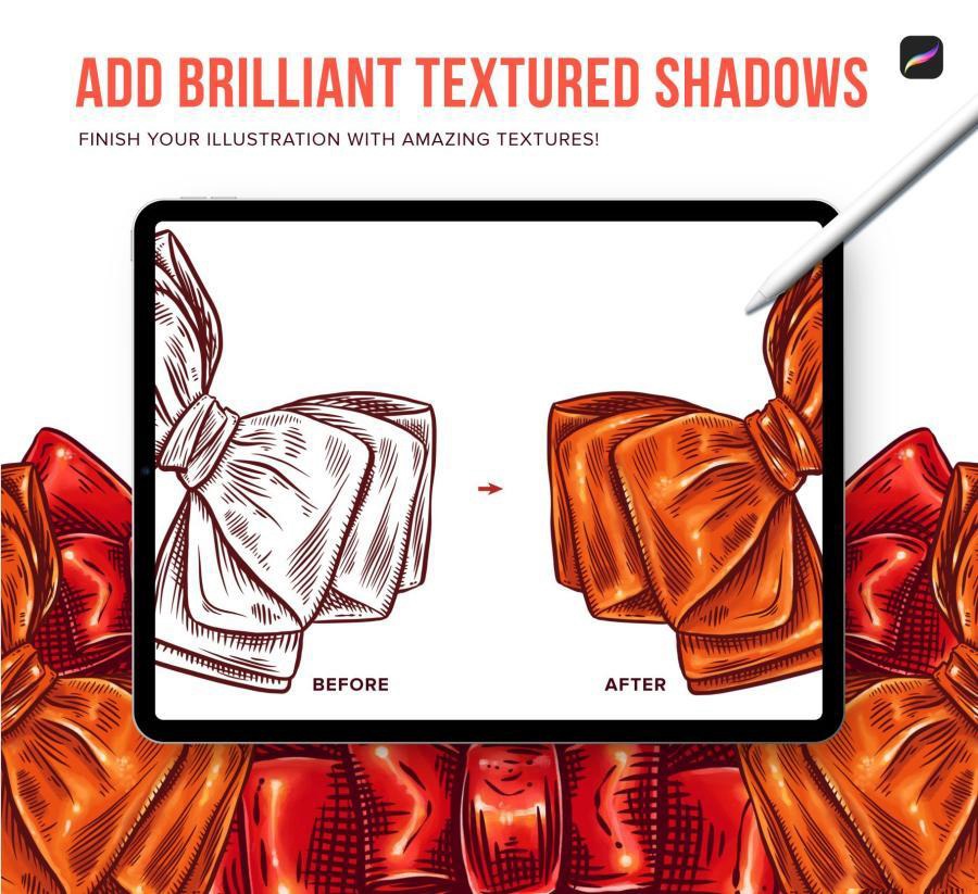 Procreate笔刷-蝴蝶结丝带图案和填充纹理笔刷素材 笔刷资源 第11张-素材湾丨精选海外优质设计素材资源 Procreate笔刷-蝴蝶结丝带图案和填充纹理笔刷素材 笔刷资源 sucaiwan.com