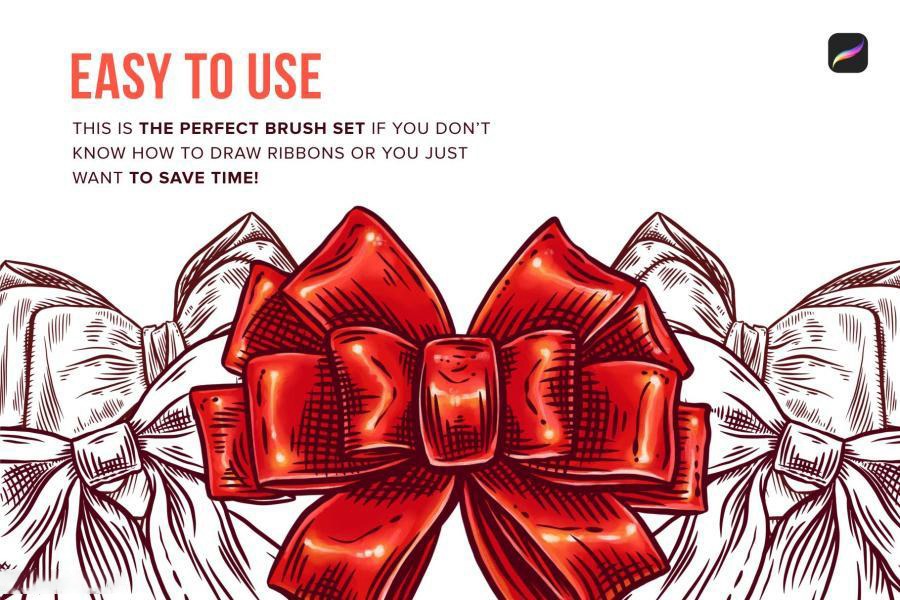 Procreate笔刷-蝴蝶结丝带图案和填充纹理笔刷素材 笔刷资源 第7张-素材湾丨精选海外优质设计素材资源 Procreate笔刷-蝴蝶结丝带图案和填充纹理笔刷素材 笔刷资源 sucaiwan.com
