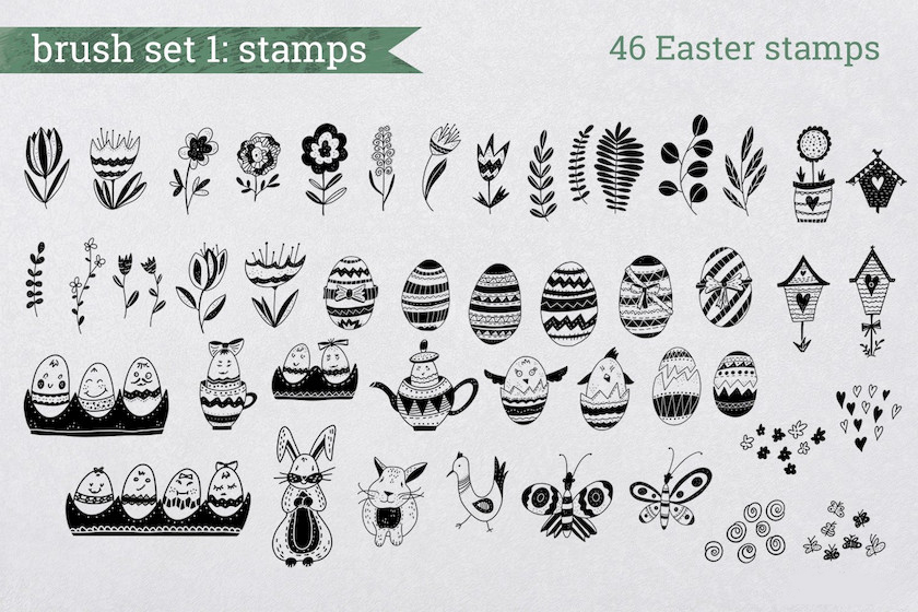 Procreate笔刷-复活节主题印章和水彩花卉笔刷素材资源 笔刷资源 第3张-素材湾丨精选海外优质设计素材资源 Procreate笔刷-复活节主题印章和水彩花卉笔刷素材资源 笔刷资源 sucaiwan.com