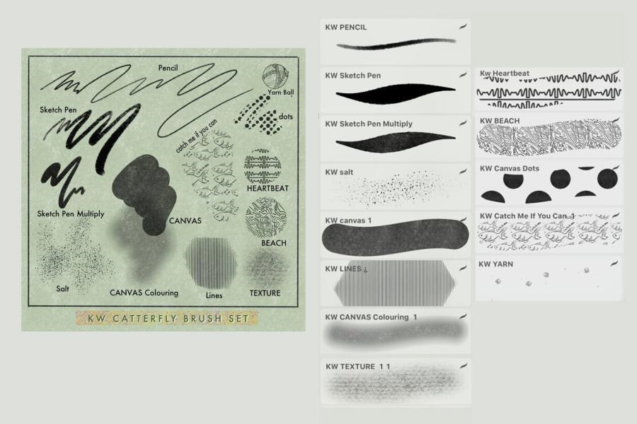 Procreate笔刷-水彩铅笔油画素描纹理笔刷素材资源 笔刷资源 sucaiwan.com