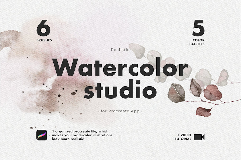Procreate笔刷-水彩插图绘画笔刷和色卡素材资源 笔刷资源 第1张-素材湾丨精选海外优质设计素材资源 Procreate笔刷-水彩插图绘画笔刷和色卡素材资源 笔刷资源 sucaiwan.com