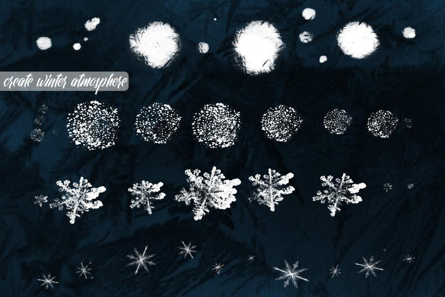 Procreate笔刷-冬季雪花霜花大雪冻结效果笔刷素材 笔刷资源 第2张-素材湾丨精选海外优质设计素材资源 Procreate笔刷-冬季雪花霜花大雪冻结效果笔刷素材 笔刷资源 sucaiwan.com