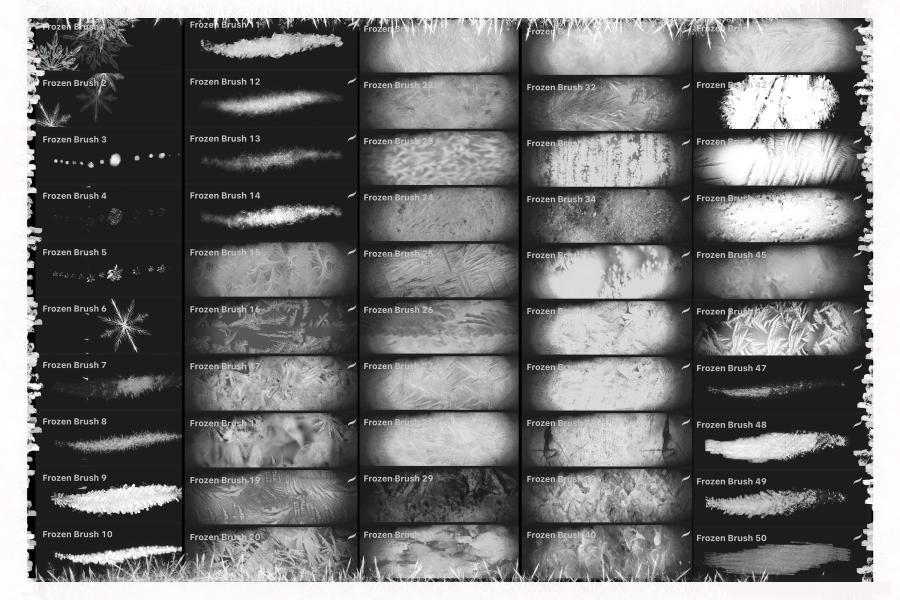 Procreate笔刷-冬季雪花霜花大雪冻结效果笔刷素材 笔刷资源 第6张-素材湾丨精选海外优质设计素材资源 Procreate笔刷-冬季雪花霜花大雪冻结效果笔刷素材 笔刷资源 sucaiwan.com
