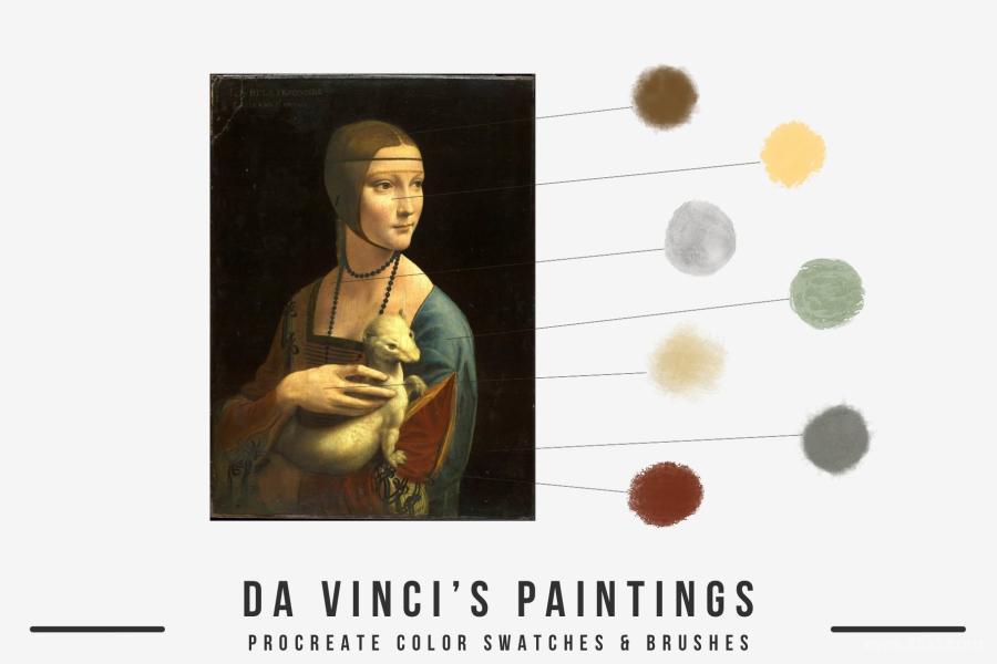 Procreate笔刷-达芬奇古典写实油画风格笔刷和色卡素材 笔刷资源 第2张-素材湾丨精选海外优质设计素材资源 Procreate笔刷-达芬奇古典写实油画风格笔刷和色卡素材 笔刷资源 sucaiwan.com