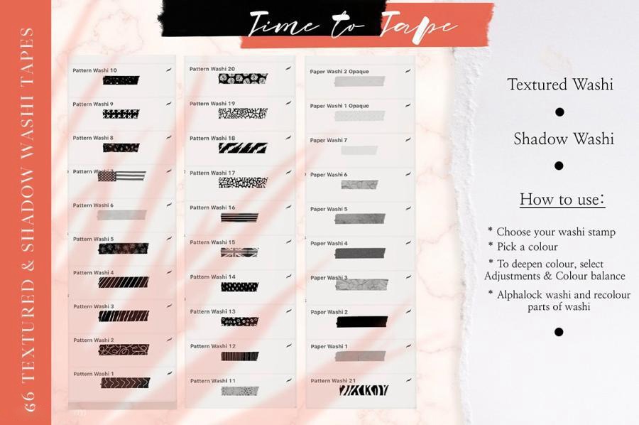 Procreate笔刷-205款纸胶带纹理图案笔刷素材合集 笔刷资源 第11张-素材湾丨精选海外优质设计素材资源 Procreate笔刷-205款纸胶带纹理图案笔刷素材合集 笔刷资源 sucaiwan.com