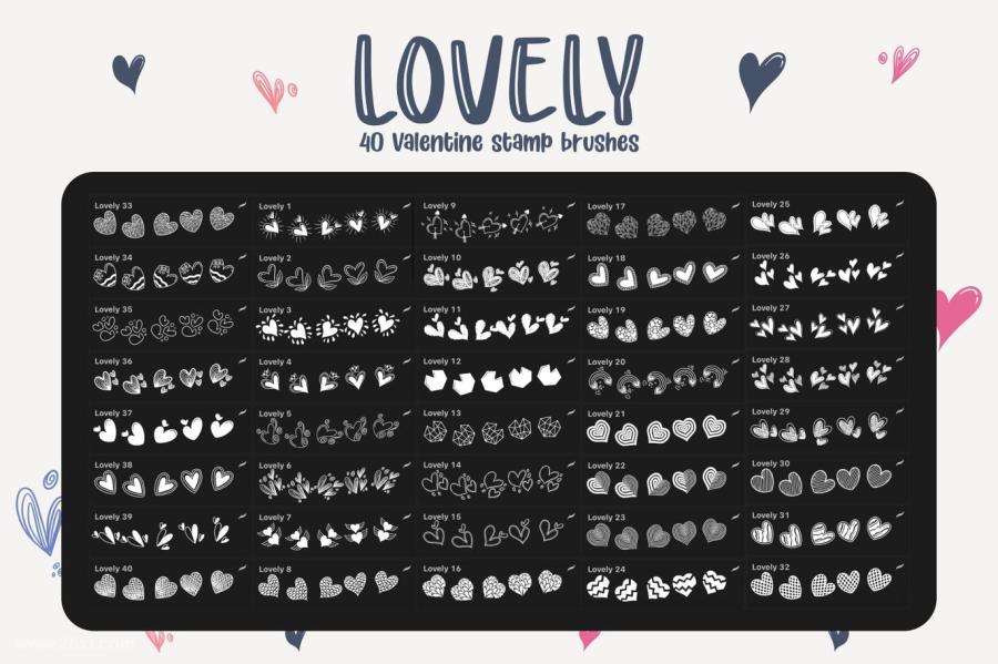 Procreate笔刷-卡通可爱甜蜜爱心图案笔刷素材 笔刷资源 第7张-素材湾丨精选海外优质设计素材资源 Procreate笔刷-卡通可爱甜蜜爱心图案笔刷素材 笔刷资源 sucaiwan.com