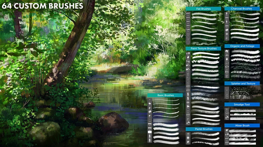 笔刷资源-传统纹理效果Photoshop和Procreate插画笔刷素材 笔刷资源 sucaiwan.com