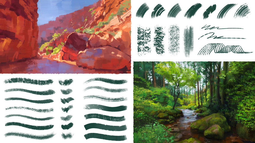 笔刷资源-传统纹理效果Photoshop和Procreate插画笔刷素材 笔刷资源 sucaiwan.com