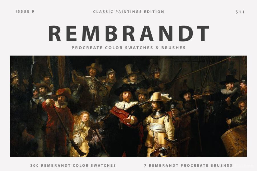 Procreate笔刷-伦勃朗(Rembrandt)古典艺术油画笔刷和色卡素材 笔刷资源 第1张-素材湾丨精选海外优质设计素材资源 Procreate笔刷-伦勃朗(Rembrandt)古典艺术油画笔刷和色卡素材 笔刷资源 sucaiwan.com