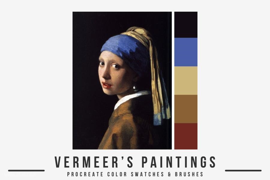 Procreate笔刷-维米尔(Vermeer)艺术古典油画水彩笔刷和色卡素材 笔刷资源 第2张-素材湾丨精选海外优质设计素材资源 Procreate笔刷-维米尔(Vermeer)艺术古典油画水彩笔刷和色卡素材 笔刷资源 sucaiwan.com