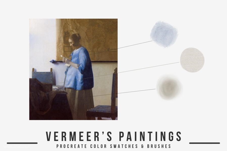 Procreate笔刷-维米尔(Vermeer)艺术古典油画水彩笔刷和色卡素材 笔刷资源 第6张-素材湾丨精选海外优质设计素材资源 Procreate笔刷-维米尔(Vermeer)艺术古典油画水彩笔刷和色卡素材 笔刷资源 sucaiwan.com