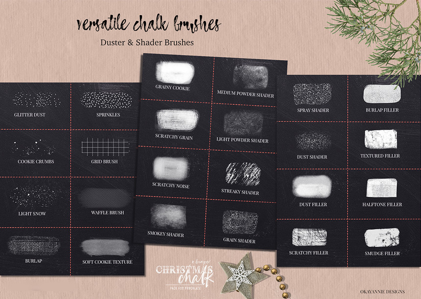 Procreate笔刷-圣诞节黑板粉笔背景画图案笔刷素材 笔刷资源 第11张-素材湾丨精选海外优质设计素材资源 Procreate笔刷-圣诞节黑板粉笔背景画图案笔刷素材 笔刷资源 sucaiwan.com