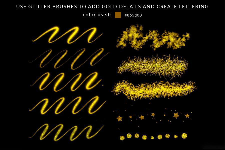 Procreate笔刷-星云月亮宇宙银河星系主题闪光效果笔刷素材 笔刷资源 sucaiwan.com