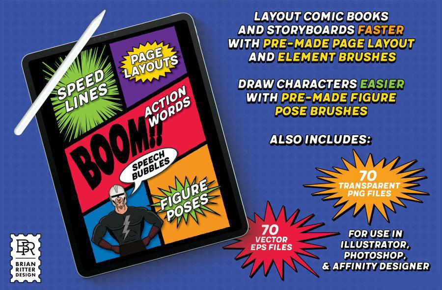 procreate笔刷-漫画创作设计线条图案笔刷工具包 笔刷资源 第2张-素材湾丨精选海外优质设计素材资源 procreate笔刷-漫画创作设计线条图案笔刷工具包 笔刷资源 sucaiwan.com