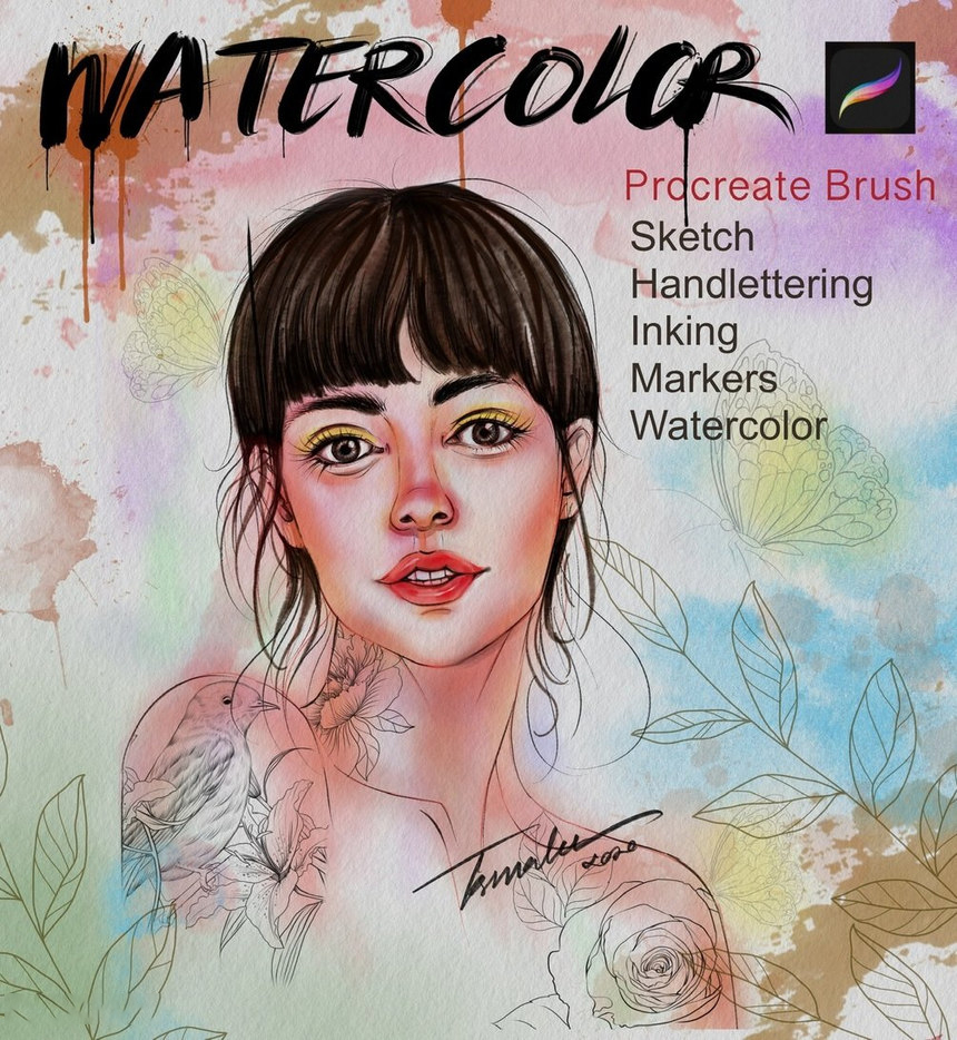 procreate笔刷-水彩飞溅墨水纹理艺术绘画效果笔刷素材 笔刷资源 第1张-素材湾丨精选海外优质设计素材资源 procreate笔刷-水彩飞溅墨水纹理艺术绘画效果笔刷素材 笔刷资源 sucaiwan.com