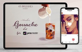 Procreate笔刷-水粉污渍抽象艺术绘画笔刷素材资源