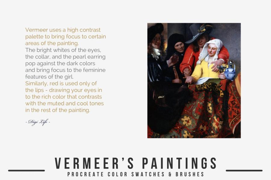 Procreate笔刷-维米尔(Vermeer)艺术古典油画水彩笔刷和色卡素材 笔刷资源 第5张-素材湾丨精选海外优质设计素材资源 Procreate笔刷-维米尔(Vermeer)艺术古典油画水彩笔刷和色卡素材 笔刷资源 sucaiwan.com