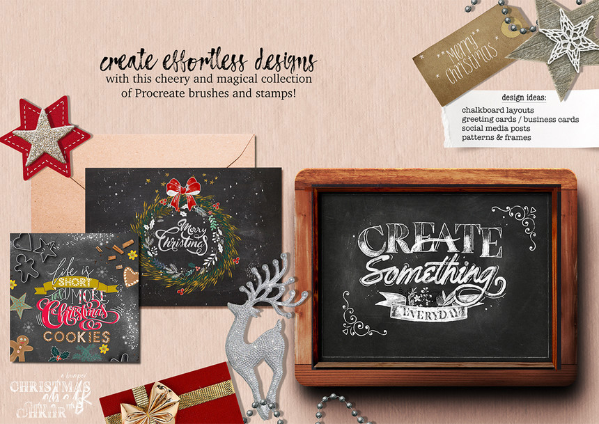 Procreate笔刷-圣诞节黑板粉笔背景画图案笔刷素材 笔刷资源 第6张-素材湾丨精选海外优质设计素材资源 Procreate笔刷-圣诞节黑板粉笔背景画图案笔刷素材 笔刷资源 sucaiwan.com