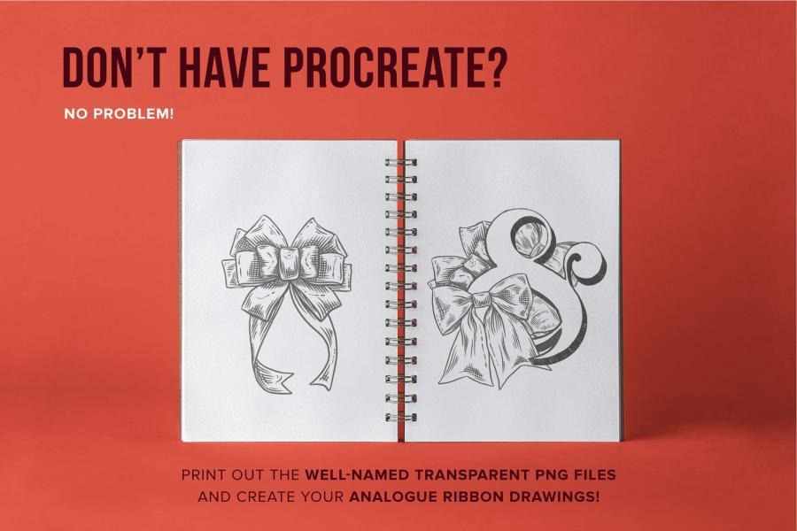 Procreate笔刷-蝴蝶结丝带图案和填充纹理笔刷素材 笔刷资源 第5张-素材湾丨精选海外优质设计素材资源 Procreate笔刷-蝴蝶结丝带图案和填充纹理笔刷素材 笔刷资源 sucaiwan.com