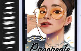 Procreate笔刷-人像插画头发毛茸茸笔刷素材