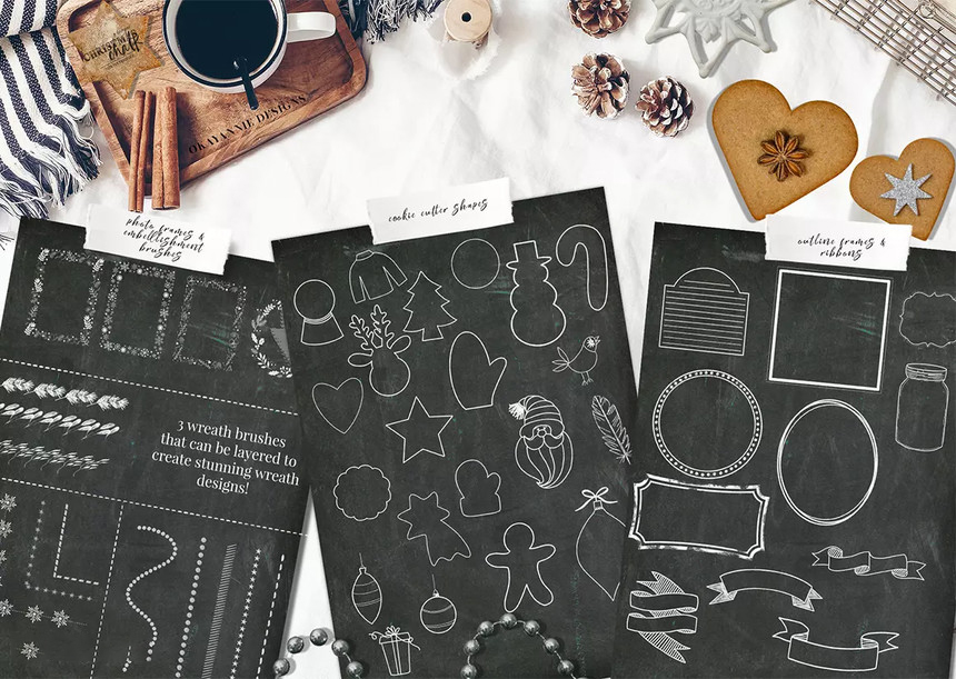 Procreate笔刷-圣诞节黑板粉笔背景画图案笔刷素材 笔刷资源 第9张-素材湾丨精选海外优质设计素材资源 Procreate笔刷-圣诞节黑板粉笔背景画图案笔刷素材 笔刷资源 sucaiwan.com