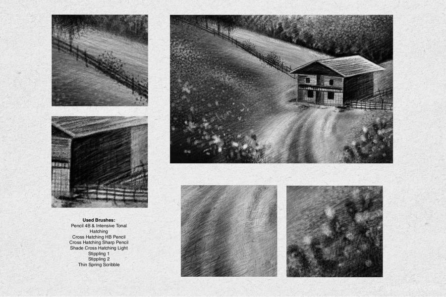 Procreate笔刷-素描黑白涂鸦铅笔阴影纹理效果笔刷素材 笔刷资源 第4张-素材湾丨精选海外优质设计素材资源 Procreate笔刷-素描黑白涂鸦铅笔阴影纹理效果笔刷素材 笔刷资源 sucaiwan.com