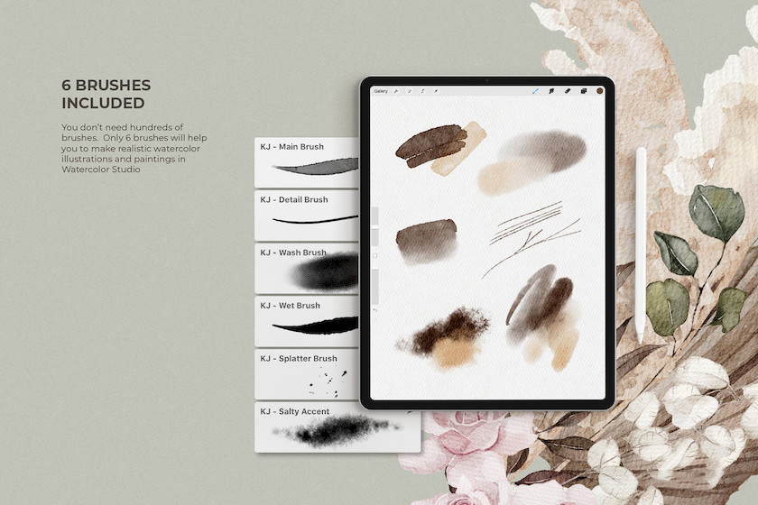 Procreate笔刷-水彩插图绘画笔刷和色卡素材资源 笔刷资源 第4张-素材湾丨精选海外优质设计素材资源 Procreate笔刷-水彩插图绘画笔刷和色卡素材资源 笔刷资源 sucaiwan.com