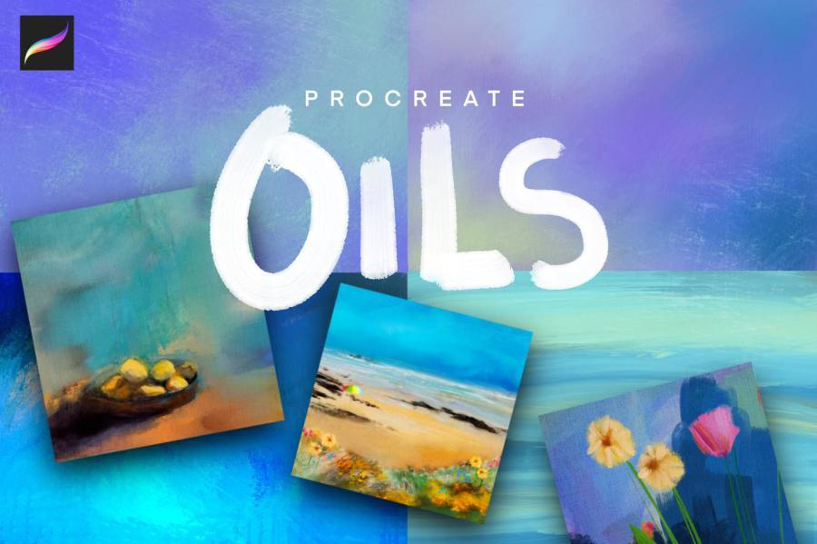 procreate笔刷-厚涂油画污渍油彩绘画效果笔刷素材资源 笔刷资源 sucaiwan.com