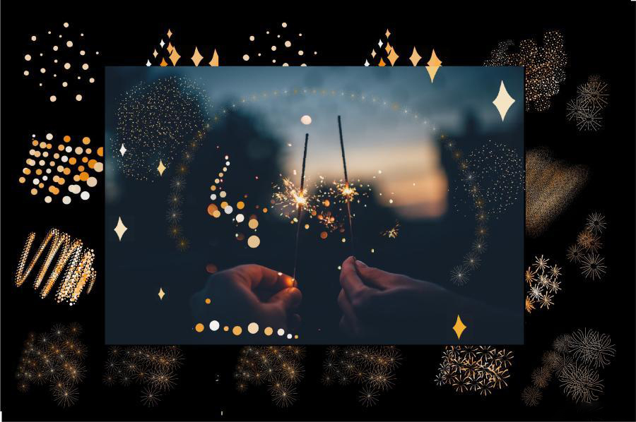 procreate笔刷-金色闪光新年庆祝主题闪耀烟花效果笔刷素材 笔刷资源 第5张-素材湾丨精选海外优质设计素材资源 procreate笔刷-金色闪光新年庆祝主题闪耀烟花效果笔刷素材 笔刷资源 sucaiwan.com