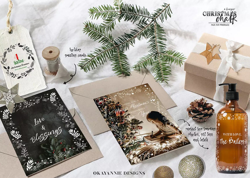 Procreate笔刷-圣诞节黑板粉笔背景画图案笔刷素材 笔刷资源 第5张-素材湾丨精选海外优质设计素材资源 Procreate笔刷-圣诞节黑板粉笔背景画图案笔刷素材 笔刷资源 sucaiwan.com