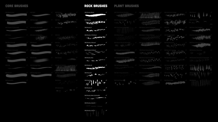 Procreate笔刷-岩石石头纹理笔刷素材资源 笔刷资源 sucaiwan.com