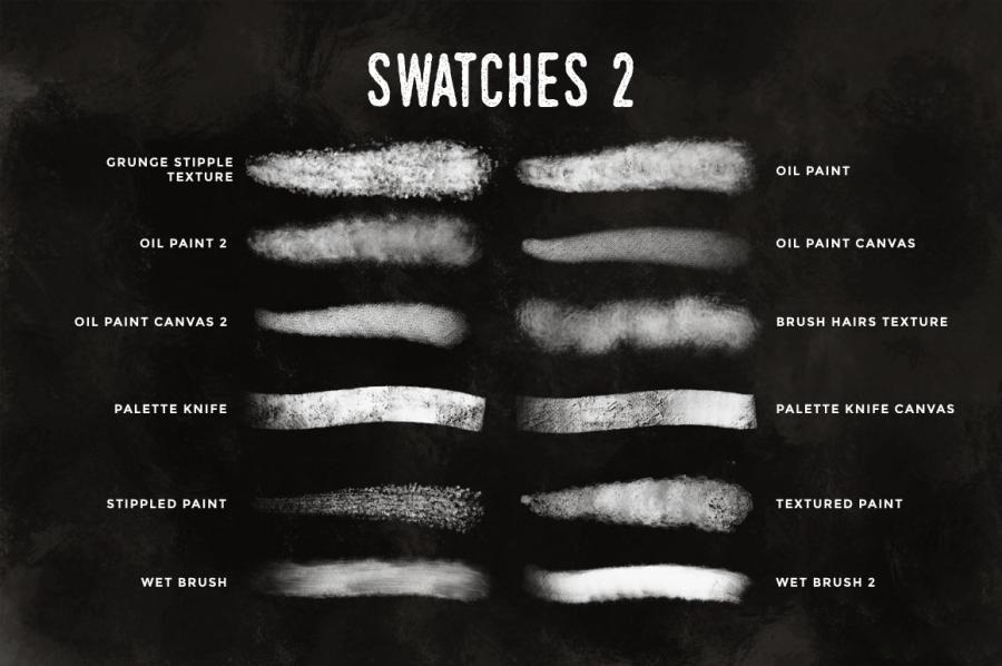 Procreate笔刷-水粉绘画油画油漆涂料纹理笔刷素材 笔刷资源 sucaiwan.com