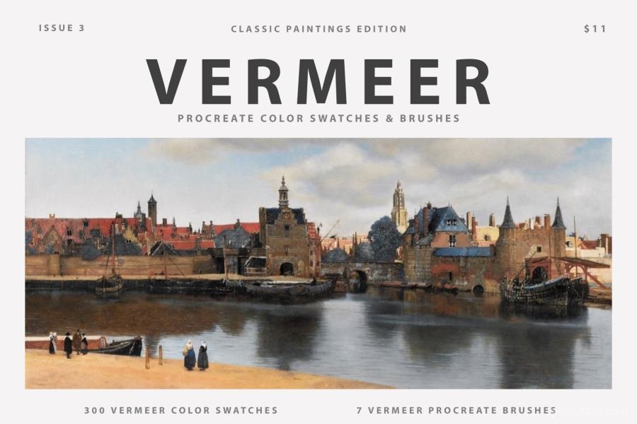 Procreate笔刷-维米尔(Vermeer)艺术古典油画水彩笔刷和色卡素材 笔刷资源 第1张-素材湾丨精选海外优质设计素材资源 Procreate笔刷-维米尔(Vermeer)艺术古典油画水彩笔刷和色卡素材 笔刷资源 sucaiwan.com