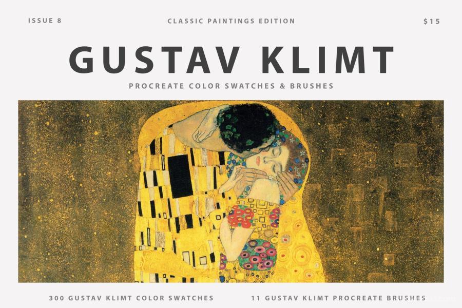 Procreate笔刷-Gustav Klimts象征主义水彩油画艺术笔刷和色卡 笔刷资源 第1张-素材湾丨精选海外优质设计素材资源 Procreate笔刷-Gustav Klimts象征主义水彩油画艺术笔刷和色卡 笔刷资源 sucaiwan.com