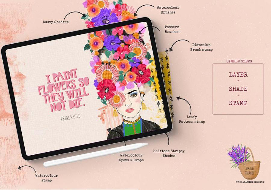 Procreate笔刷-春季主题插画铅笔水彩墨水树叶图案笔刷素材 笔刷资源 第4张-素材湾丨精选海外优质设计素材资源 Procreate笔刷-春季主题插画铅笔水彩墨水树叶图案笔刷素材 笔刷资源 sucaiwan.com