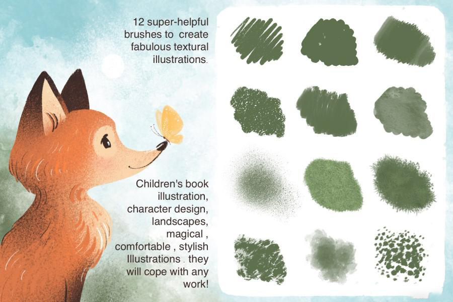 Procreate笔刷-水彩砂纸油漆卡通儿童插画笔刷素材资源 笔刷资源 第2张-素材湾丨精选海外优质设计素材资源 Procreate笔刷-水彩砂纸油漆卡通儿童插画笔刷素材资源 笔刷资源 sucaiwan.com