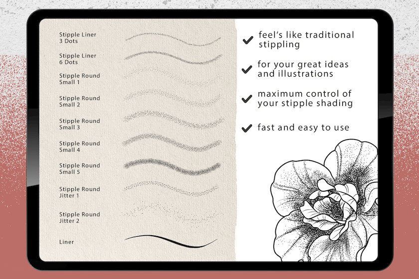 Procreate笔刷-纹身漫画插画颗粒效果笔刷素材 笔刷资源 第2张-素材湾丨精选海外优质设计素材资源 Procreate笔刷-纹身漫画插画颗粒效果笔刷素材 笔刷资源 sucaiwan.com
