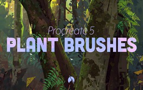 Procreate笔刷-植物树叶图案纹理笔刷素材资源