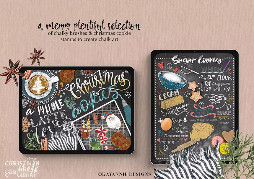 Procreate笔刷-圣诞节黑板粉笔背景画图案笔刷素材 笔刷资源 第4张-素材湾丨精选海外优质设计素材资源 Procreate笔刷-圣诞节黑板粉笔背景画图案笔刷素材 笔刷资源 sucaiwan.com