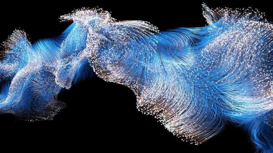 背景素材-抽象3D扭曲蓝色调魔法线条背景图素材 图片素材 sucaiwan.com