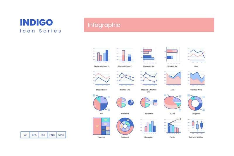 75枚信息图表图标，AI PNG格式 图标素材 sucaiwan.com
