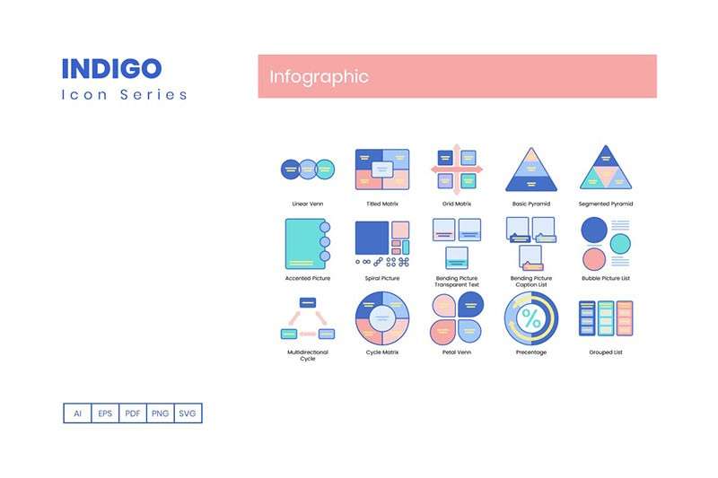 75枚信息图表图标，AI PNG格式 图标素材 sucaiwan.com