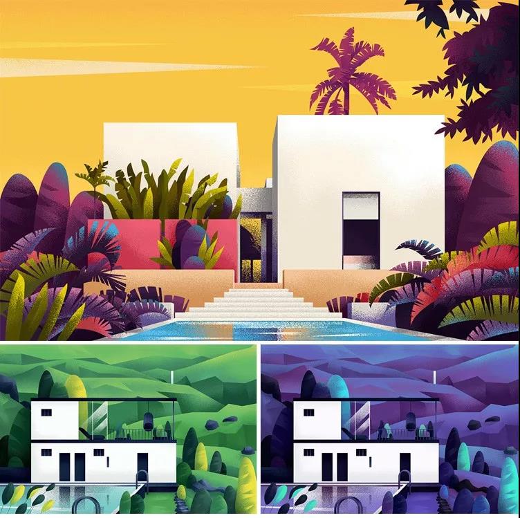 超全面！噪点插画视频教程+噪点笔刷+PSD素材合集 设计教程 sucaiwan.com