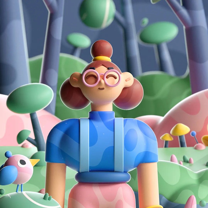 最新C4D三维插画艺术创作视频教程 设计教程 sucaiwan.com